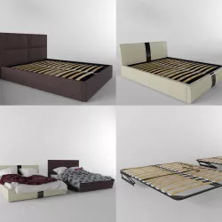 Modern beds and cloth 3D model