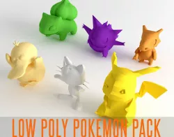 Pokemon Low Poly Game Ready Pack Pikachu Balbasaur and more Low-poly  3D model