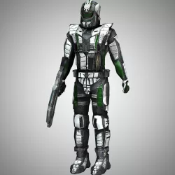 Recon Trooper Stand-Alone Human Figure Low-poly  3D model