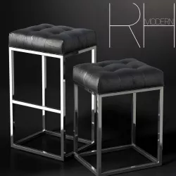 REESE TUFTED LEATHER STOOL 3D model
