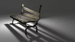Rusty destroyed bench 3D model