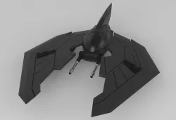 Sci-Fi Alien Fighter Space Ship 3D model