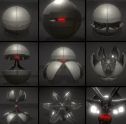 Sphere bot with Animations Low-poly  3D model