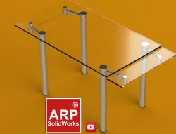 Table Tempered Glass and Chrome Extensible 160x80x80cm