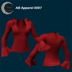 VM A0007 - Sexy blouse with ruffled collar and deep neckline Low-poly  3D model