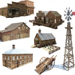 Wild West Pack Low-poly  3D model