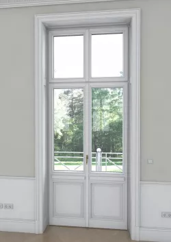 wood door window Skirting boards 3D model