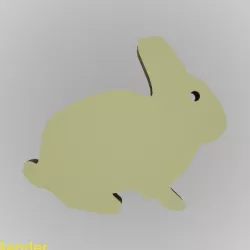 Bunny Rabbit Silhouette Key Chain