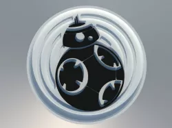 Coasters Star Wars BB8, has 100 mm in diameter. Dual print