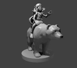 Halfling Druid on a Bear
