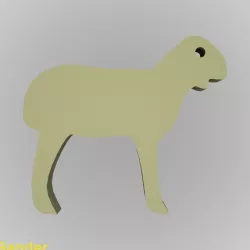 Lamb Silhouette Key Chain