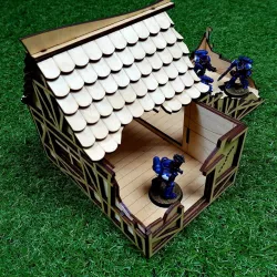 Laser cut house ruin