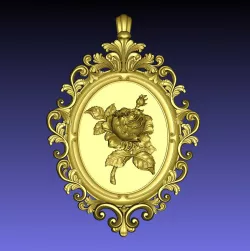 Rose Cameo Pendant & Brooch (plus empty-frame-pendant variation)
