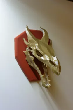 Skyrim skull Dragon wall Trophy