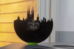 Vinyl Record Barcelona Skyline