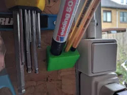 Wall mounted pen and marker holder