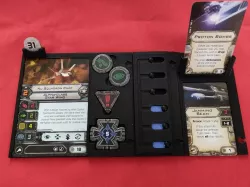 X-Wing modular pilot card, actions, upgrades and shield tray
