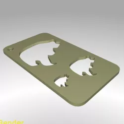 Bear Shape Drawing Stencil