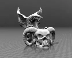 Devil skull & Eagle