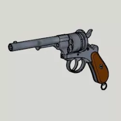 Lefaucheux M1858 3rd Type 12mm 6Shoot (3D Print Kit Toy Gun)