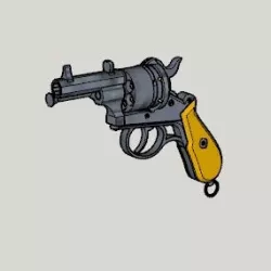 Lefaucheux M1858 3rd Type 12mm 6Shoot Hexagon Short Barrel (3D Print Kit Toy Gun)