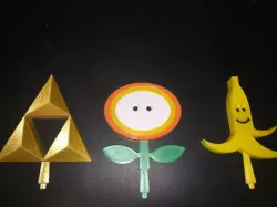 Mario Kart Trophy Flower, Banana, and Triforce Inserts