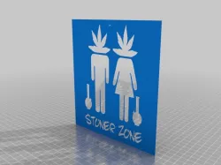 stoner weed  smoke zone doorplate or wall