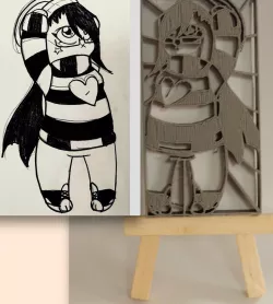 2D Drawing 3D printed