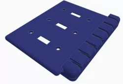 3x wall switch plate with usb cable holder