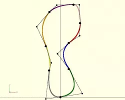 Customizable "quadratic Bezier" terapeutic shoe insert
