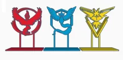Pokemon GO Instinct, Mystic, & Valor Table Stands, Cupcake Picks and Logos