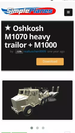 SimplePlanes Oshkosh M1070 Tank hauler. 