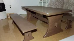 Kitchen table and benches for dollhouse