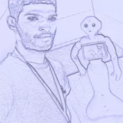 lithophane 3D Print me and pepper Robot