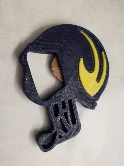 Michigan Wolverine Helmet Bottle Opener