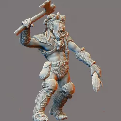 Orc Chief Attacking with Human Arm