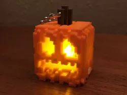 Snap-Together Mini Minecraft Jack-O-Lantern with integrated LED