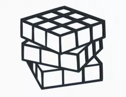 Twisted Rubiks Cube Wall Art