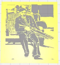 BONNIE AND CLYDE STENCILS ADAPTED FROM REAL PHOTOS CIRCA 1933 SET OF SIX