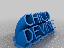 CHICO DEVINE Customized Sweeping 2-line name plate