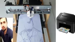 Cnc Plotter Writing Machine With Old Printer