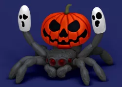 Halloween pumpkin peacock spider