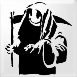 Happy reaper stencil