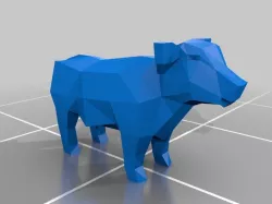 low poly cow