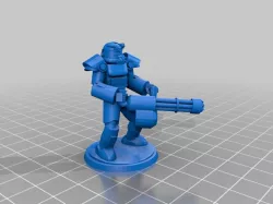 Minigun Fallout t60 Power Armor Zeerust Retrofuturistic 28mm