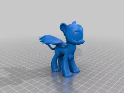 MLP style female Sphinx blank with her wings spread open (busty)