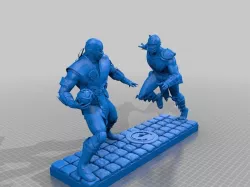 Mortal Kombat diorama (Sub Zero and Scorpion with abilities)