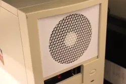 Retro mount plate for 120mm computer fan in 3x 5 inch bay (for a retro computer case)