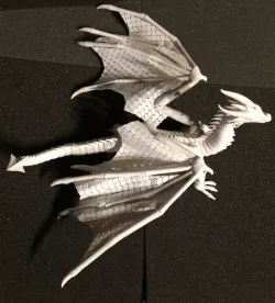 Seven the Articulated Dragon scale fabric wing 3d printed