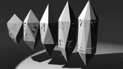 Crystal dice D6, D8, D10, D12 & D20